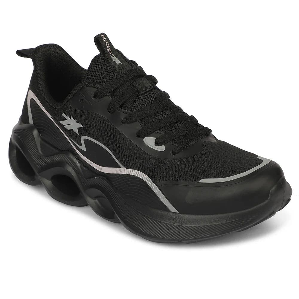 Leap7X ZQ-DWM-01 Airflow Outsoles Black Sports Non Lacing Walking Shoes for Men by Liberty — 6/40 / Black