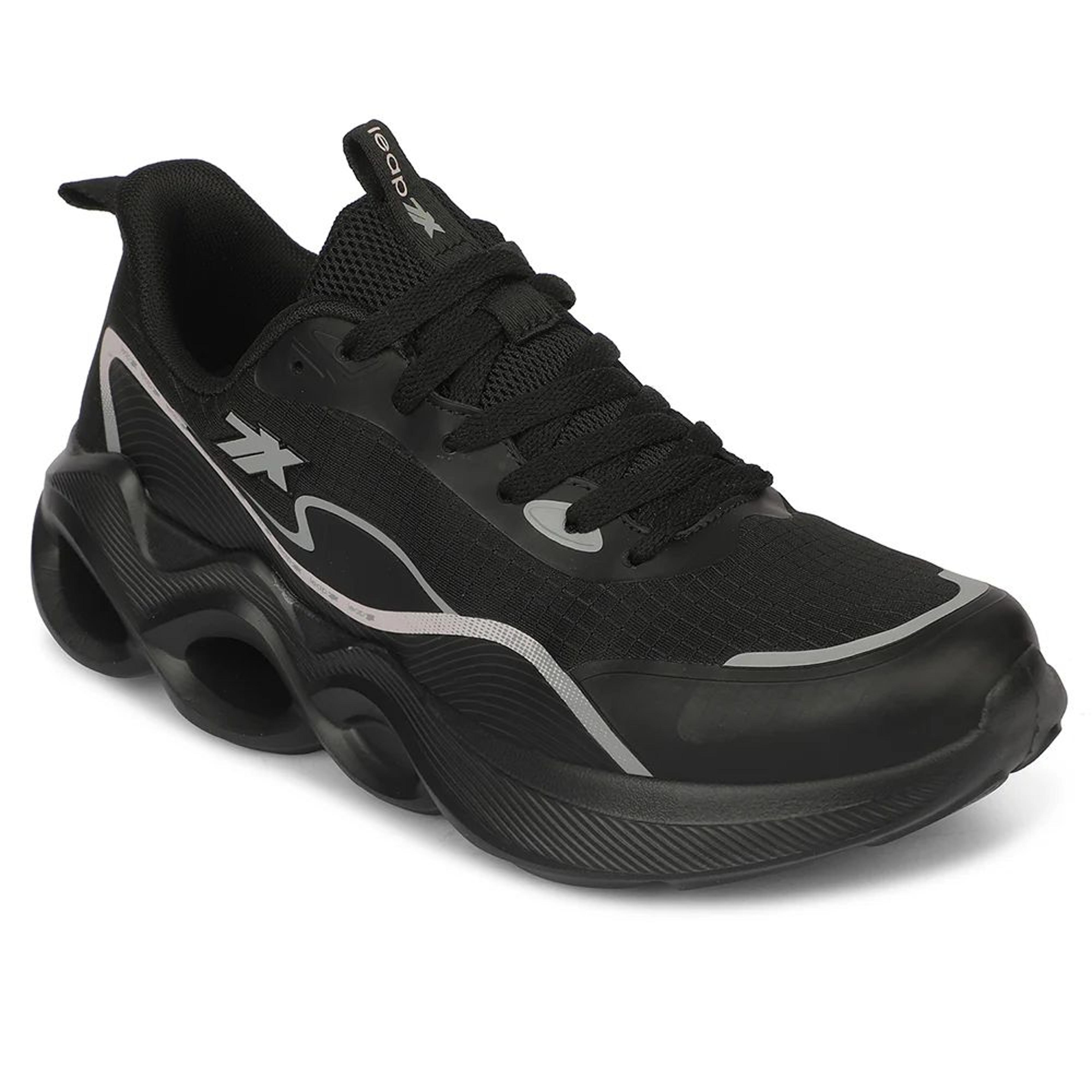 Leap7X ZQ-DWM-01 Airflow Outsoles Black Sports Non Lacing Walking Shoes for Men by Liberty