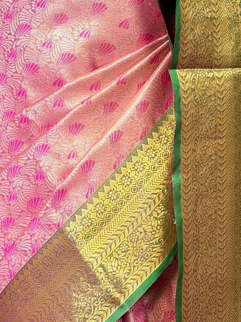 MIMOSA Women's Woven Design Kanjivaram Style Art Silk Saree with Blouse Piece - Rani Pink (SA00002866RNFREE) — photo 6