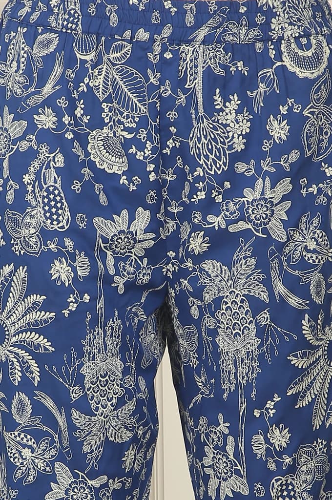 Blue Floral Printed Modal Straight Kurta and Pants Co-ord Set — photo 8