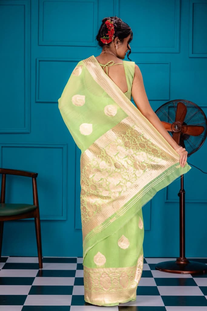 Mimosa Women's Woven Design Banarasi Style Art Silk Saree With Blouse Piece : SA00001754PSFREE — photo 6