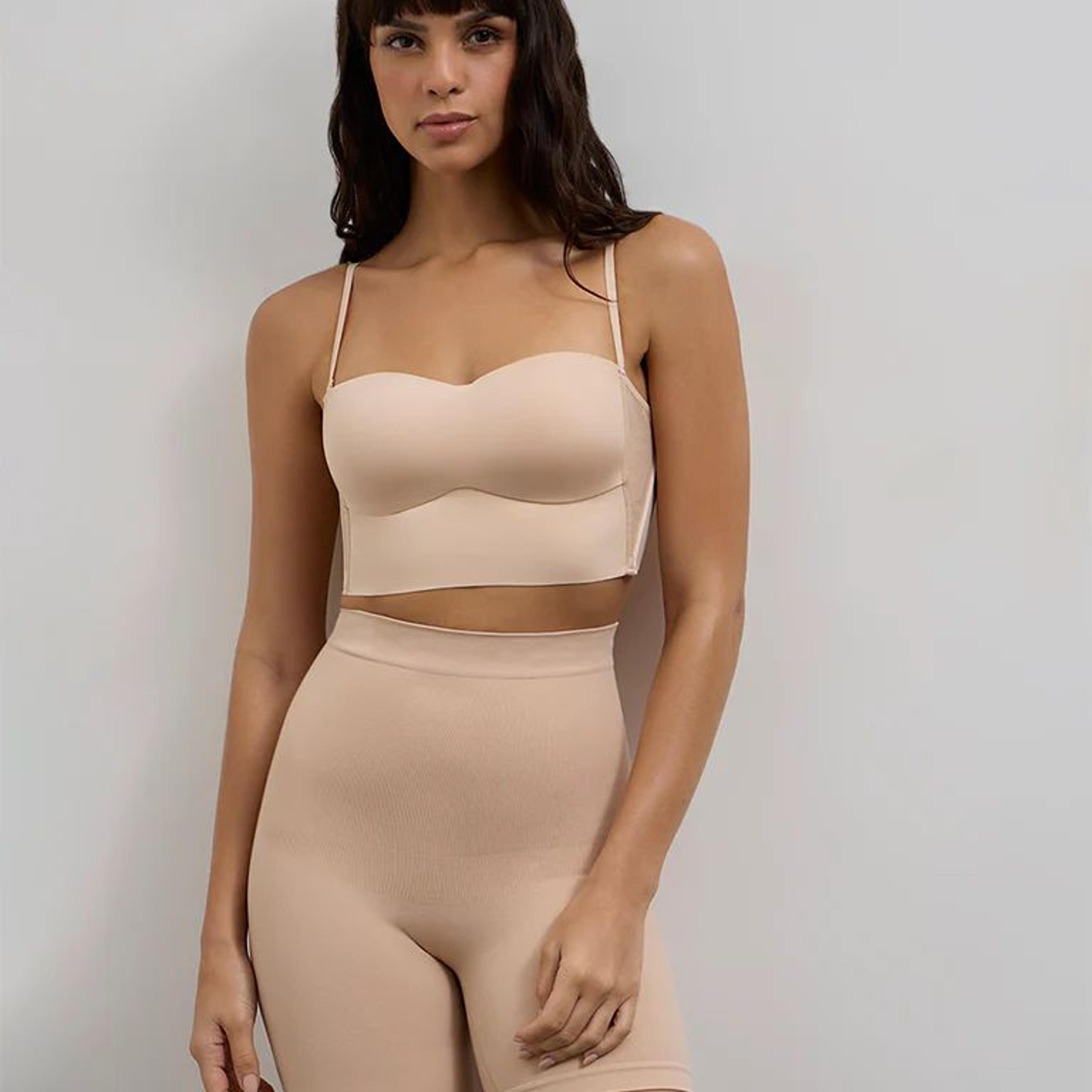 Wunderlove Beige Padded Bandeau Shapewear Bra