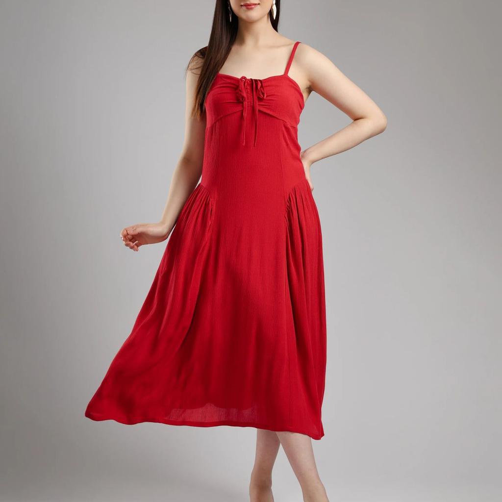 Eivan Fit& Flare Dress - Maroon