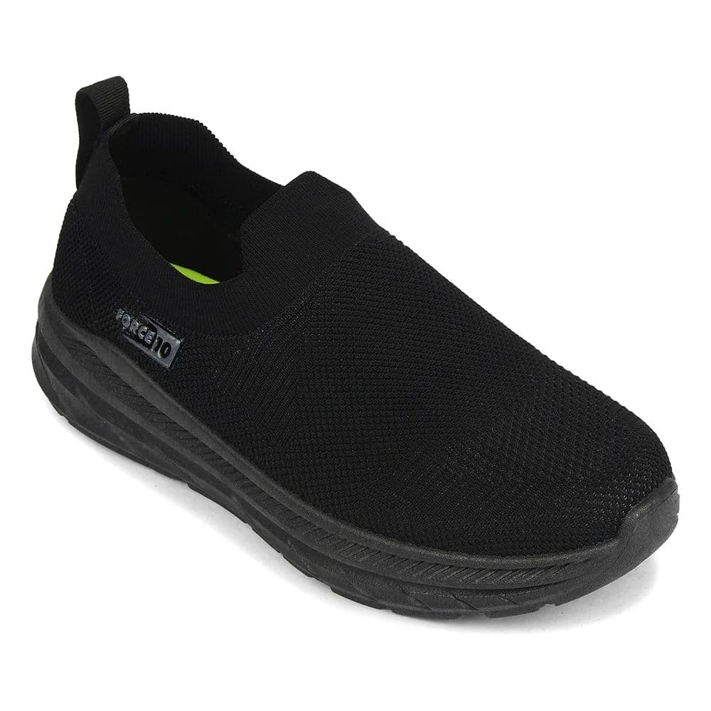 Force 10 Black Sports Non Lacing Walking Shoes For Men MATCHER-7E By Liberty — 6/40 / Black