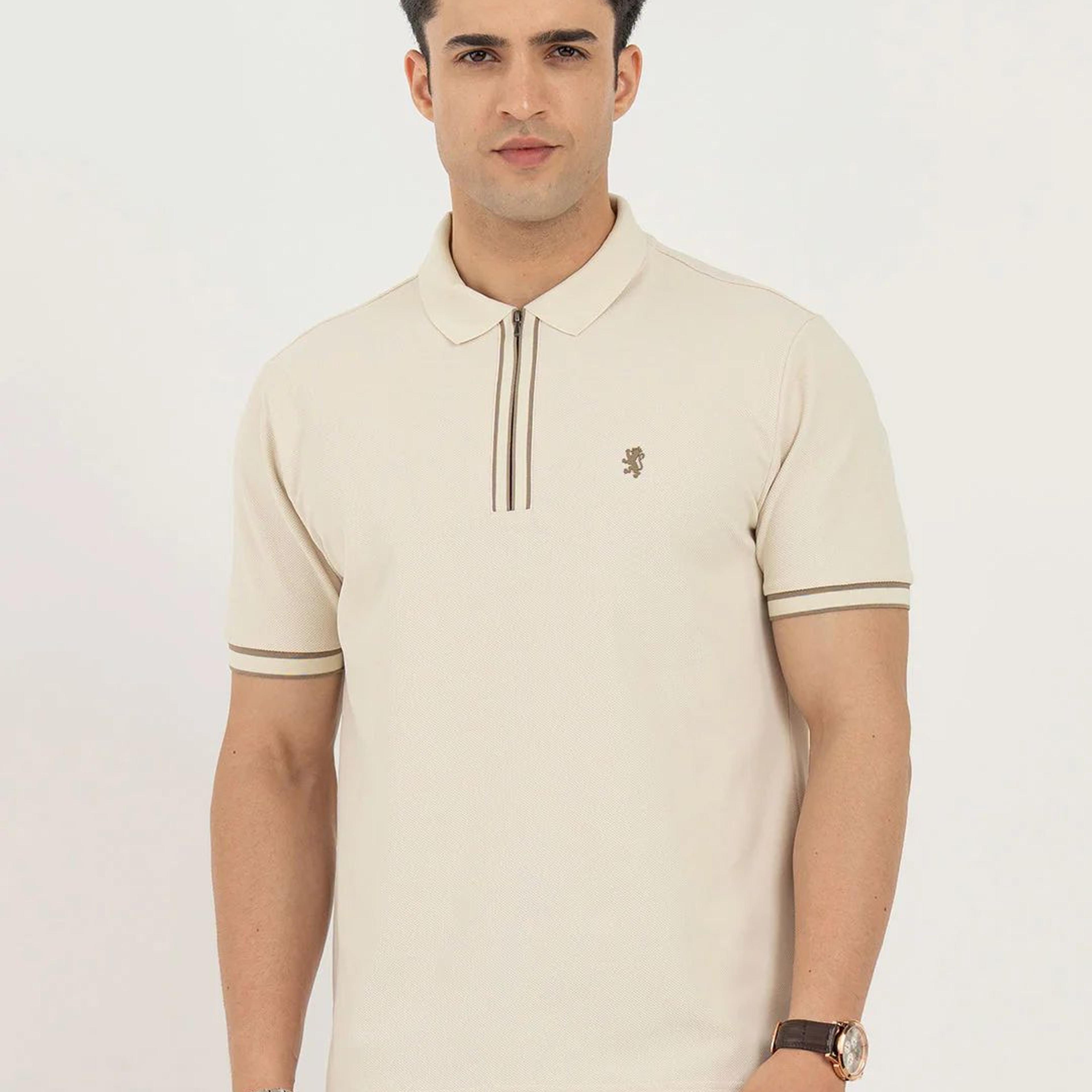 Polo T Shirts for Men in Beige | Classic Polo T Shirts