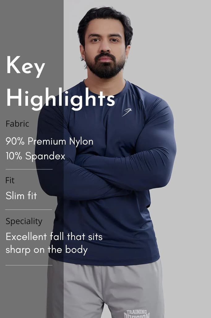 Bare Nylon Fullsleeves T-shirt Navy — photo 7