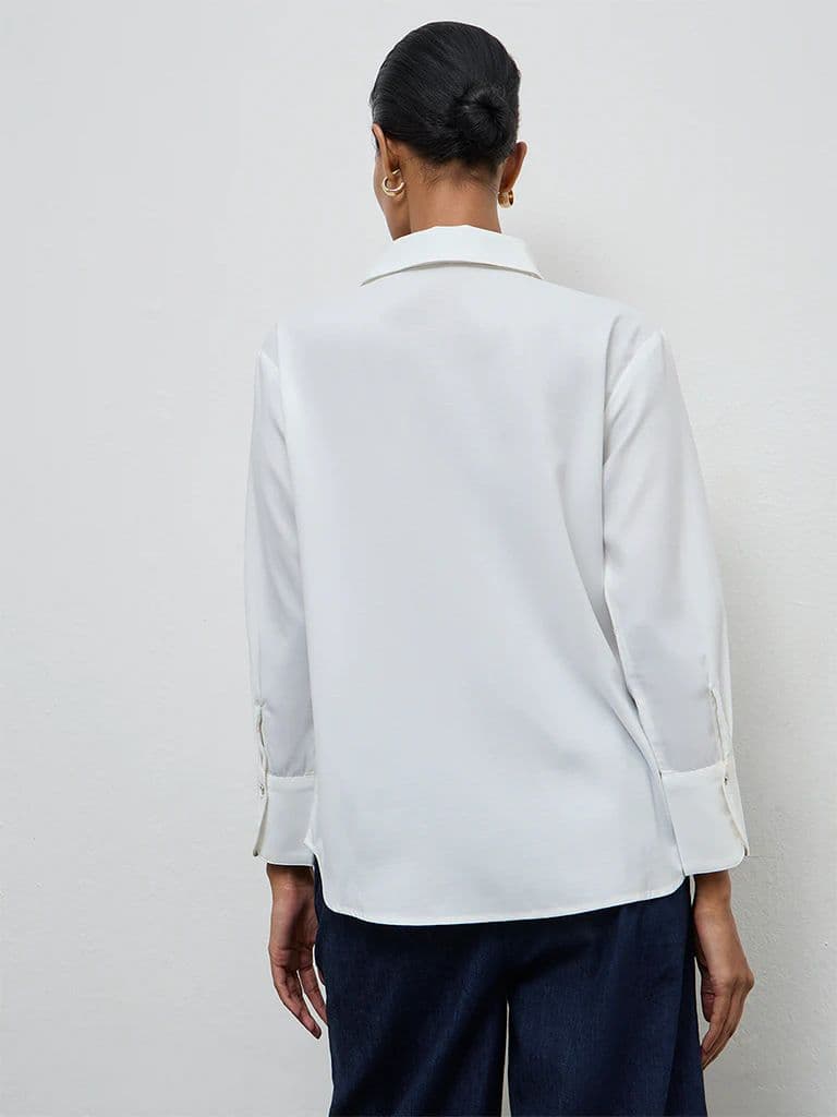Wardrobe White Floral Design Shirt — photo 4