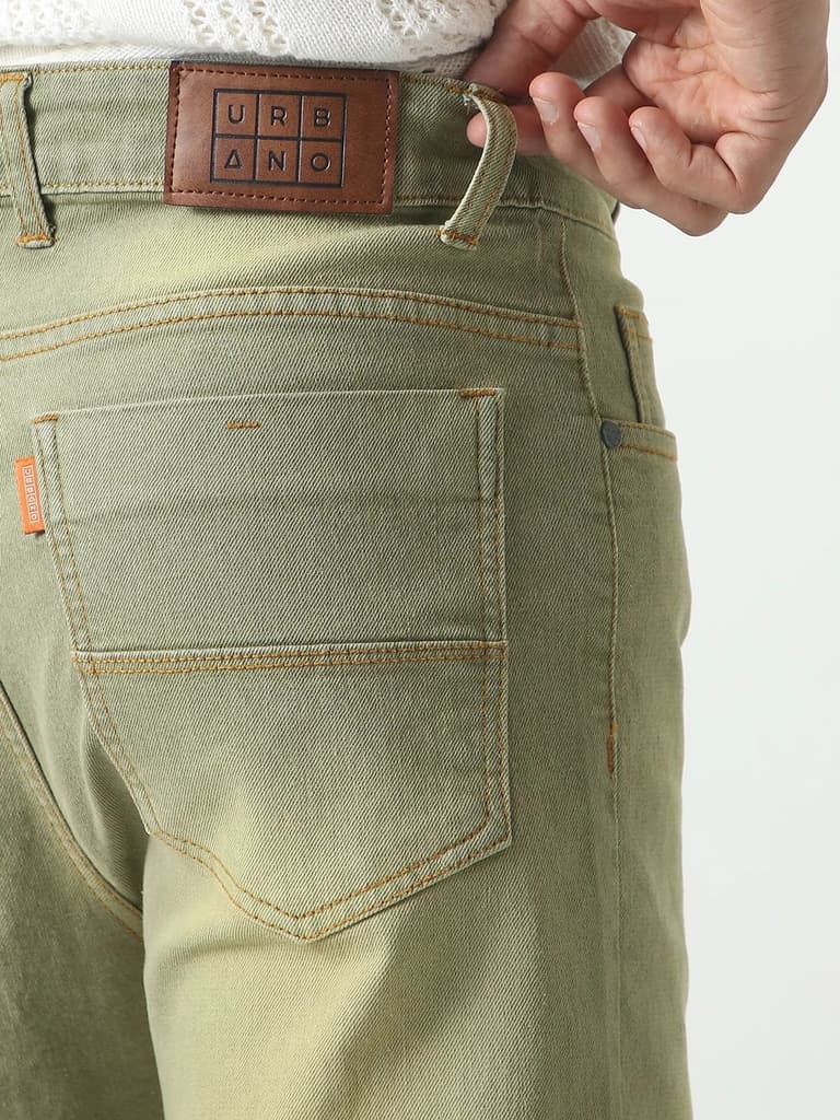 Men's Ice Grey Straight Fit Heavy Washed Jeans Stretchable — photo 6