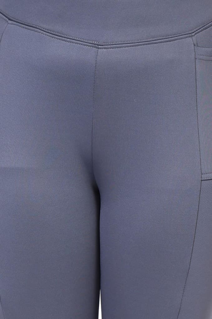 Sky Blue Solid Flared Rayon Tights — photo 6