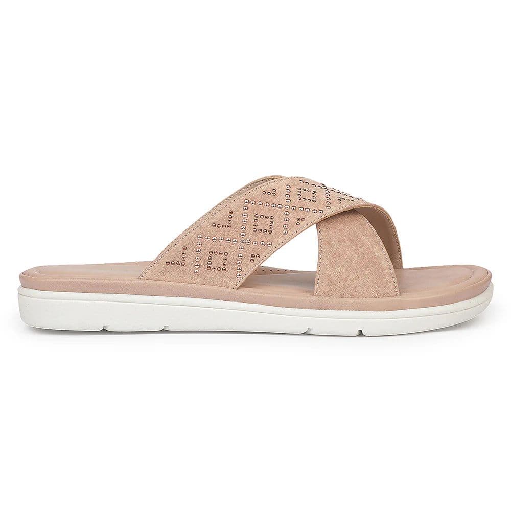 Healers MDG-16 Party Edit Peach Casual Slip on Slippers for women by Liberty — photo 2