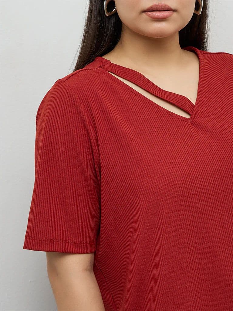 Gia Rust Self-Striped Top — photo 3