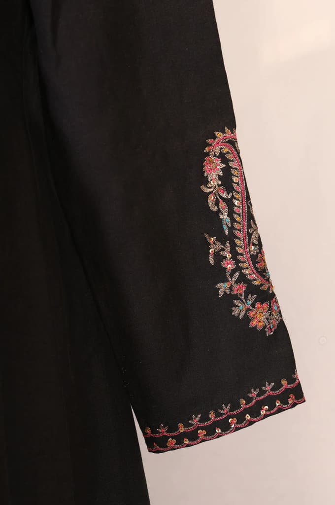 Black Embroidered Anarkali Kurta with Pants and Dupatta Set — photo 6