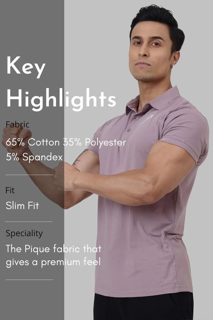 Polo T-shirt Mauve — photo 7