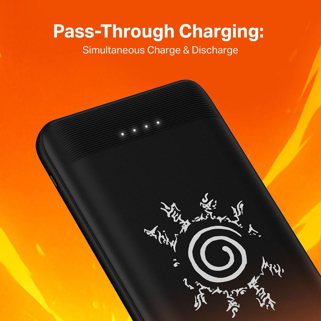 Energyshroom PB300 SPL (Naruto Edition)| Powerbank with 22.5W Fast Charging, 10,000mAh, 12-Layer Protection, 3 Output Ports