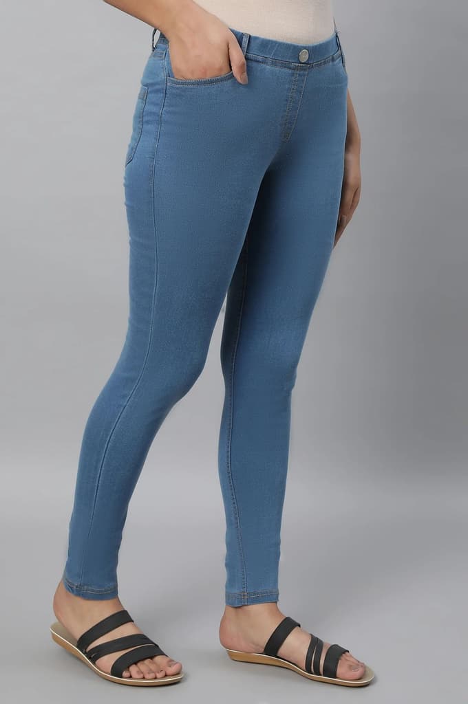 Ice Blue Denim Jeggings — photo 4
