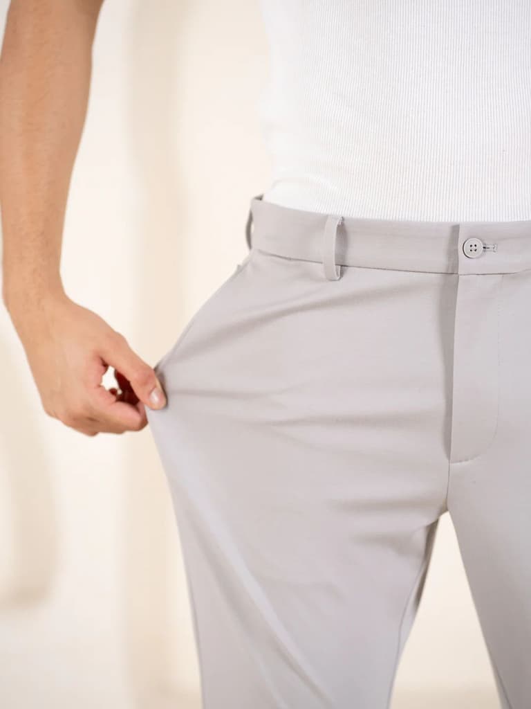 Malai Light Grey Soft-touch Slim Fit Power Stretch Pants — photo 2