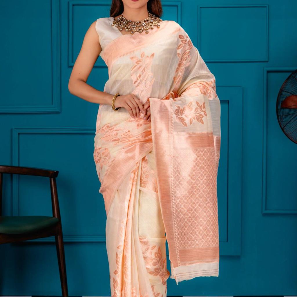 Mimosa Women's Woven Design Banarasi Style Art Silk Saree With Blouse Piece : SA00001765HWFREE