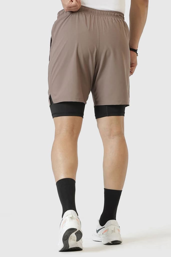 2 in 1 Compression Shorts Dusk Brown — photo 6