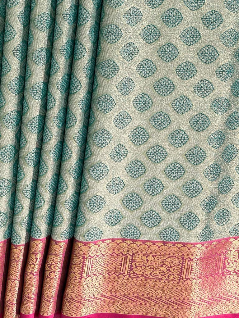 MIMOSA Women's Woven Design Kanjivaram Style Art Silk Saree with Blouse Piece - Rama (SA00002734RMFREE) — photo 6