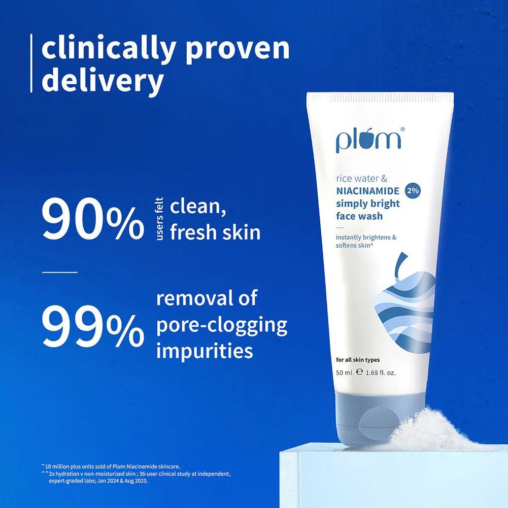 2% Niacinamide & Rice Water Simply Bright Face Wash | 50 ml