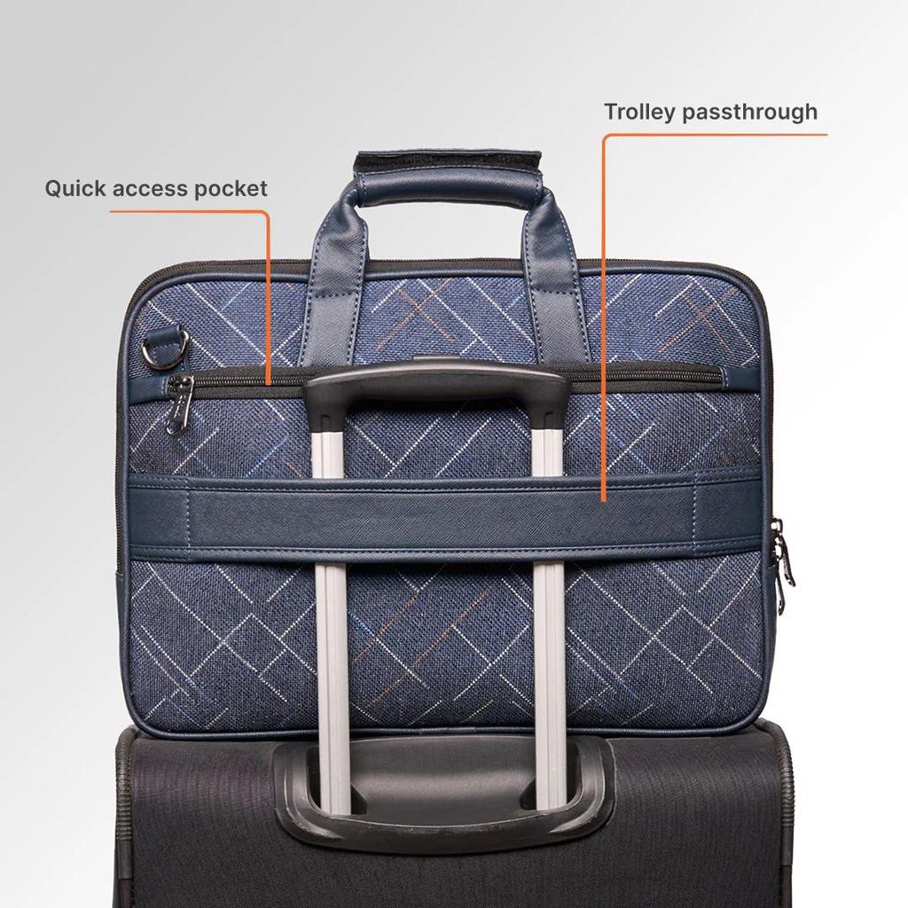 Bombay Tartan Executive Laptop Bag (Blue) — photo 8