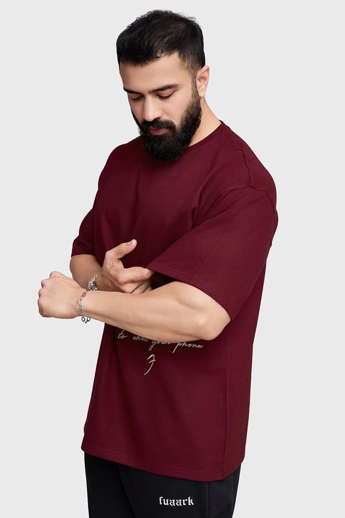 Inspiration Oversized T-shirt Maroon — photo 6