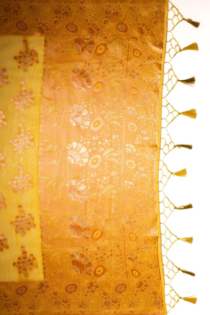 Mimosa Women's Woven Design Banarasi Style Art Silk Saree With Blouse Piece : SA00001806GDFREE — photo 7