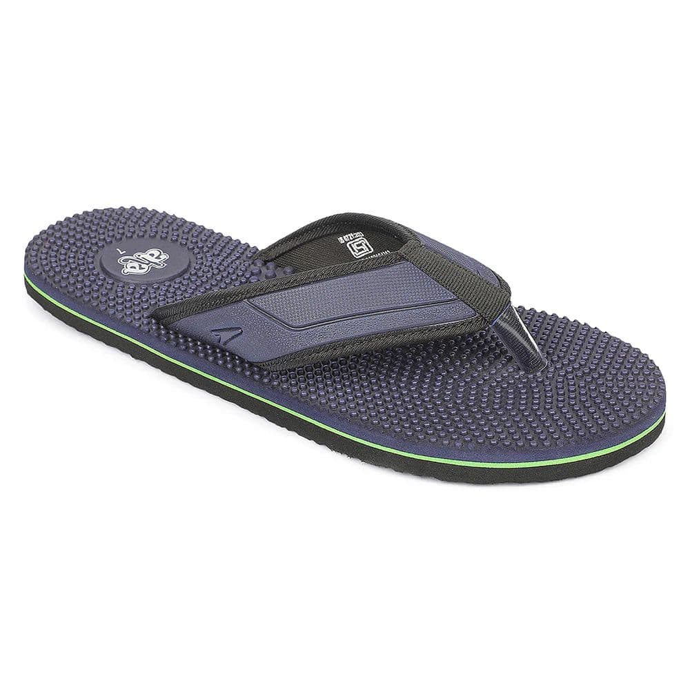 A-HA AGL-156E Teal Blue Casual Slip on Slippers for Men by Liberty — 6/40 / Teal Blue