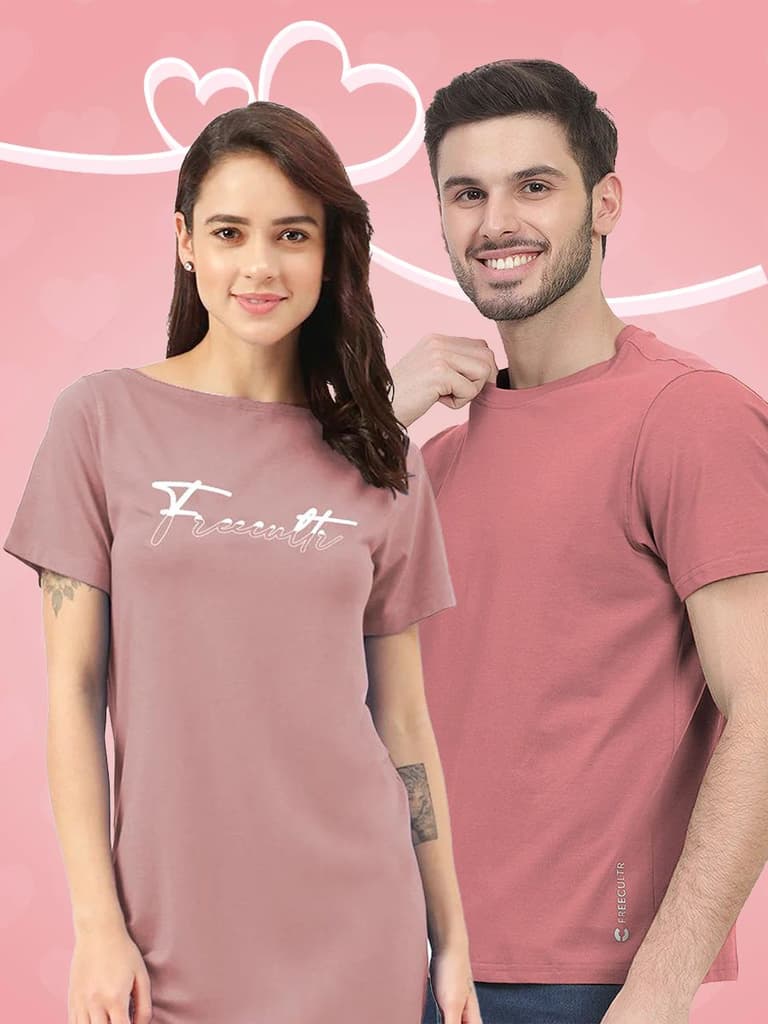 Men's T-Shirt & Women's Shirt — Dusty Pink; Cuban Peach / S / S