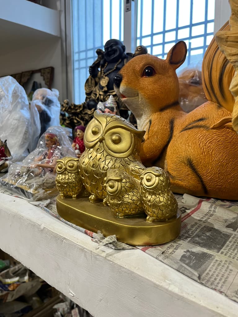 Golden Owl Statue | Sculpture | Gold | Brown and Gold