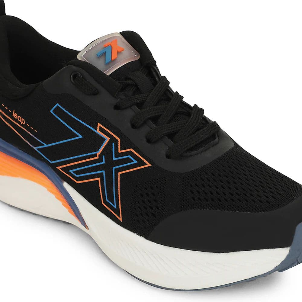 Leap7x Black Sports Lacing Running Shoes For Men ZEONEX-1 By Liberty — photo 4