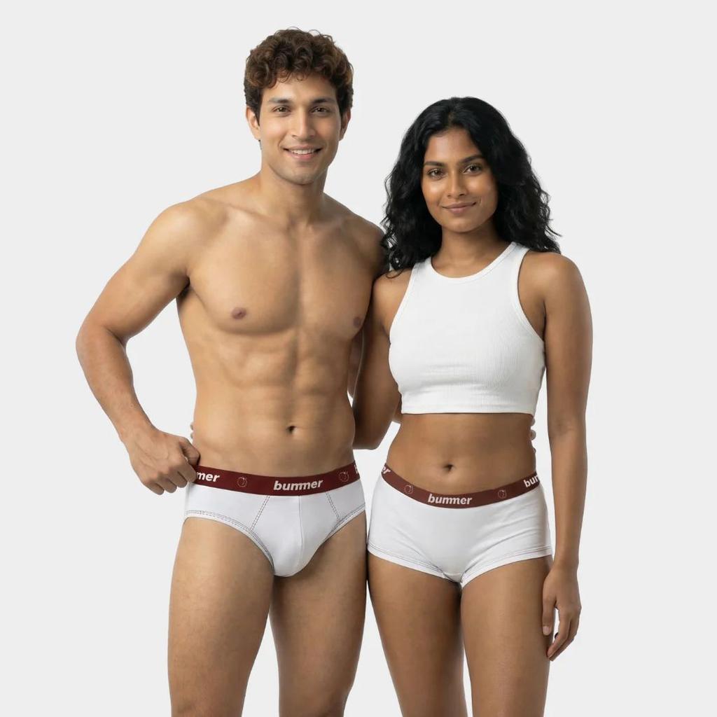 Brief & Boy Short Matching Set - Blanc
