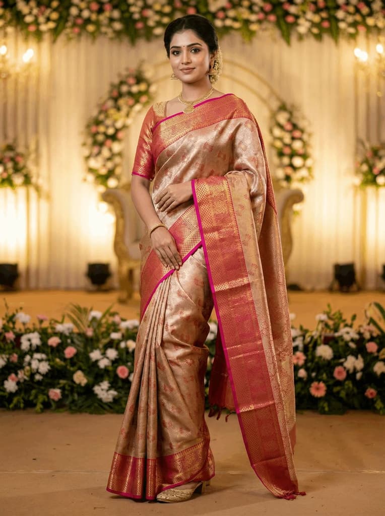 MIMOSA Women's Woven Design Kanjivaram Style Art Silk Saree with Blouse Piece - Maroon (SA00002804MRFREE) — photo 2