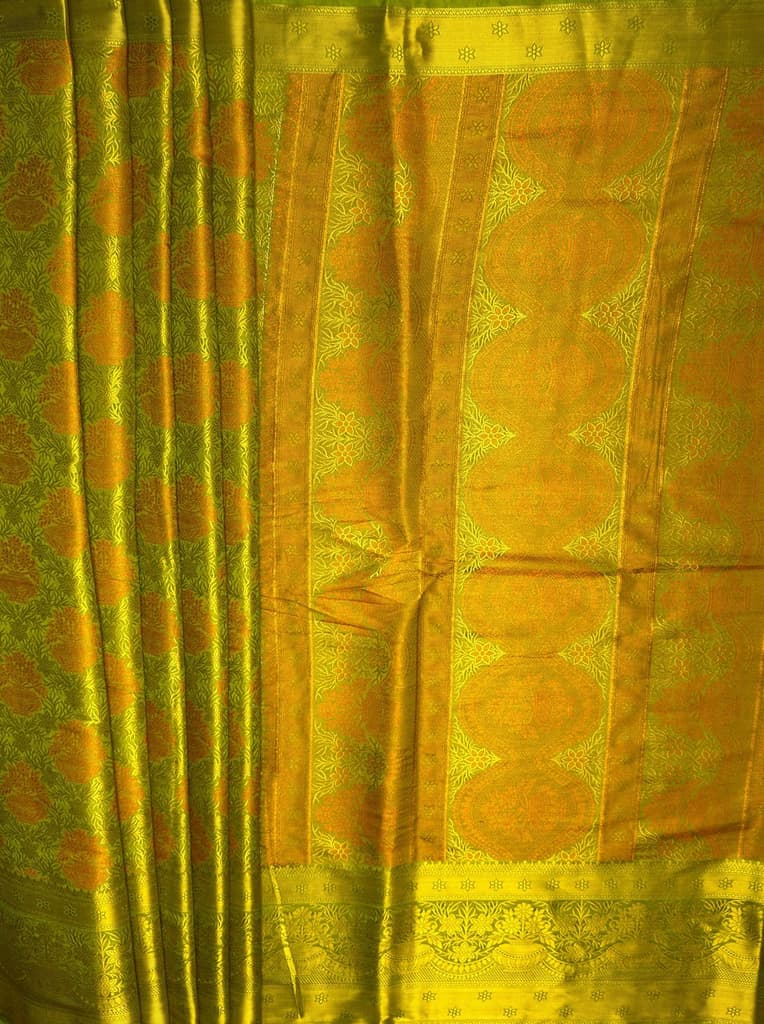 MIMOSA Women's Woven Design Kanjivaram Style Art Silk Saree with Blouse Piece - Olive ( SA00003147OLFREE ) — photo 6