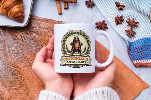 Cockroach Janta Party Ceramic Coffee Mug, Funny Printed Tea & Coffee Cup, Gag Gift for Office and Home — photo 8