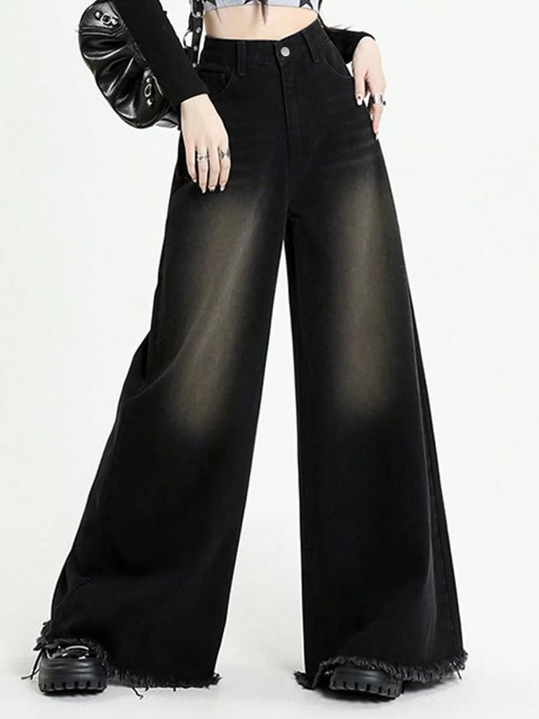 Black Flame Extra Wide Jeans — photo 5