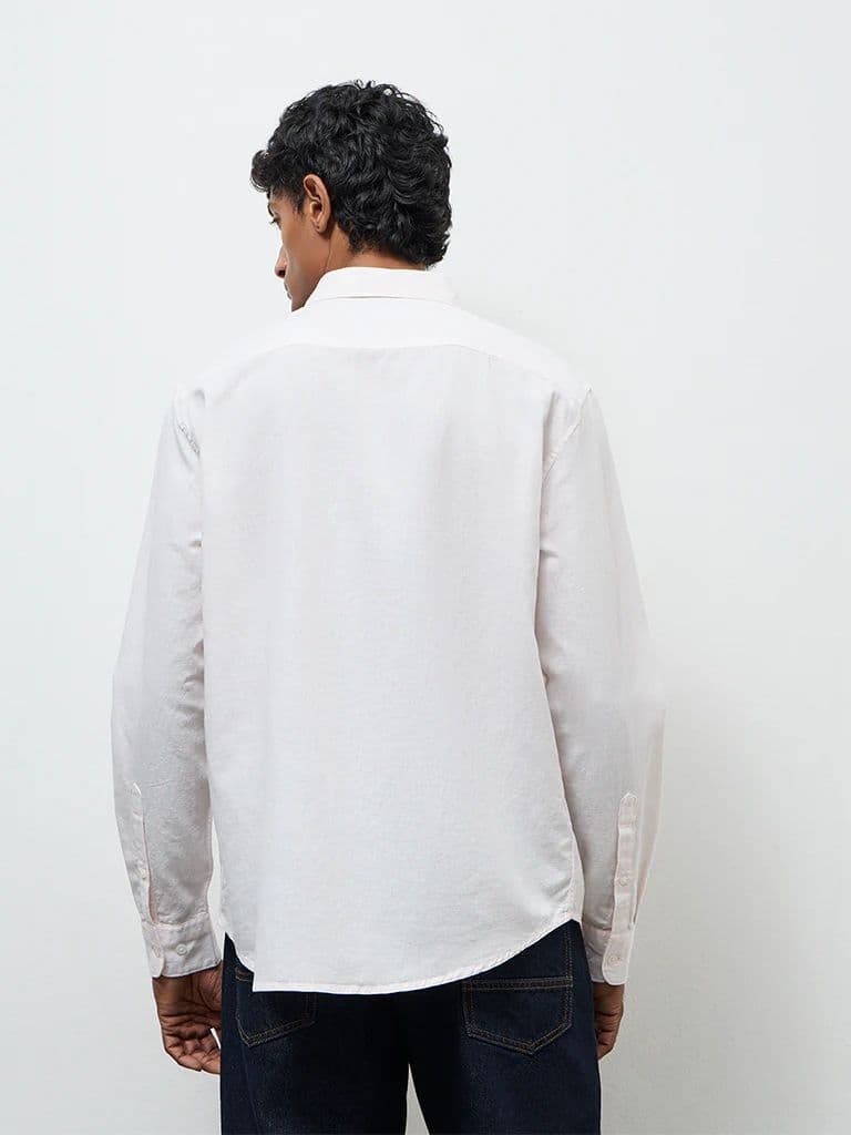 WES Casuals Light Pink Relaxed-Fit Cotton-Blend Shirt — photo 4