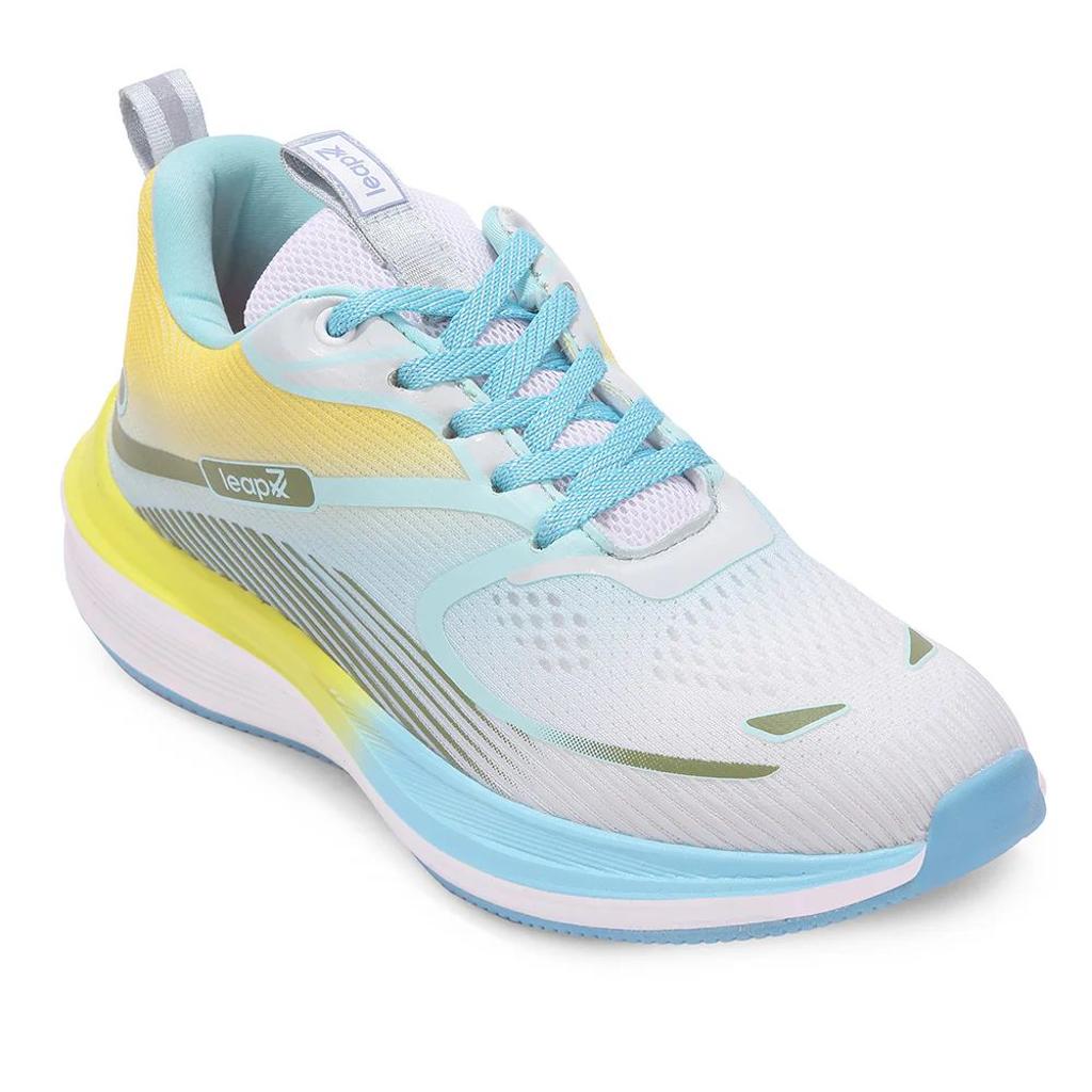 Leap7x SINESTAR-E Teal Blue Sports Lacing Running Shoes For Women By Liberty