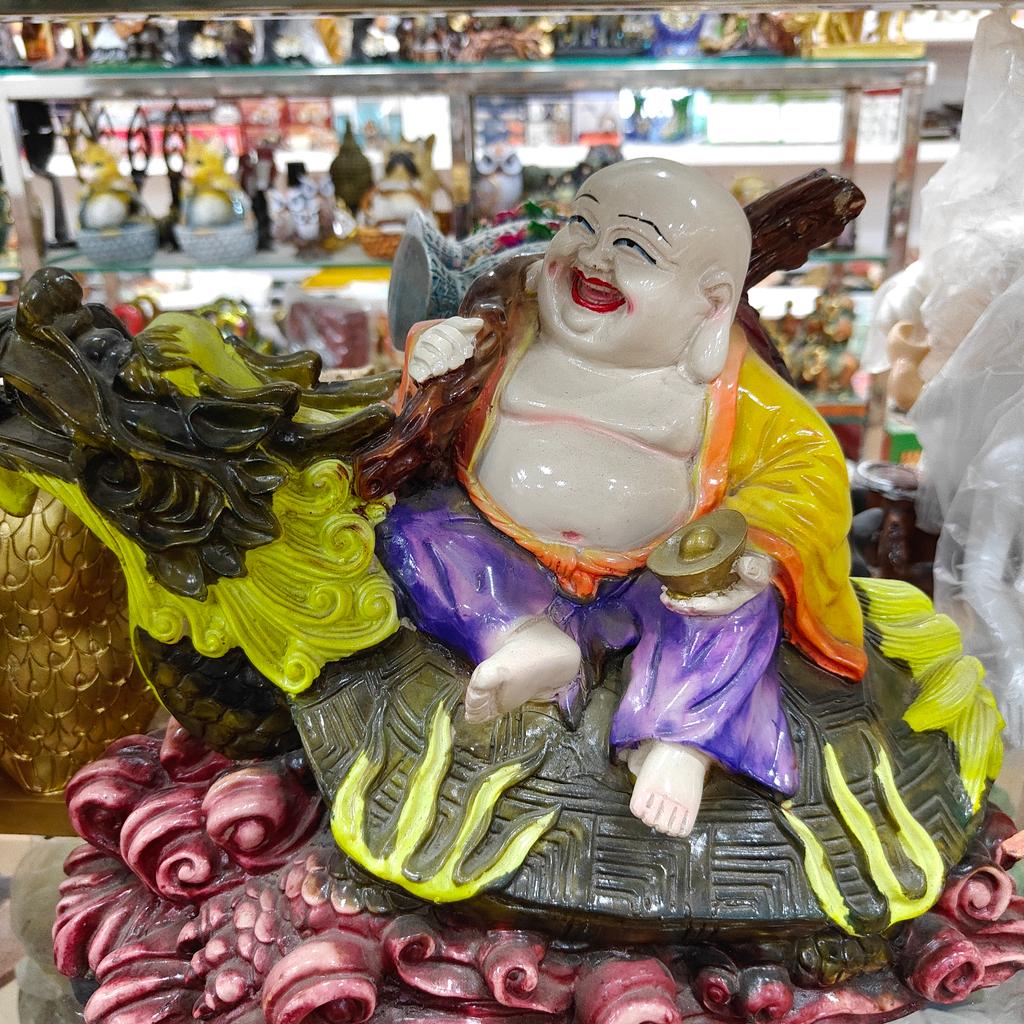 Buddha Statue | Ceramic | Gold | Purple