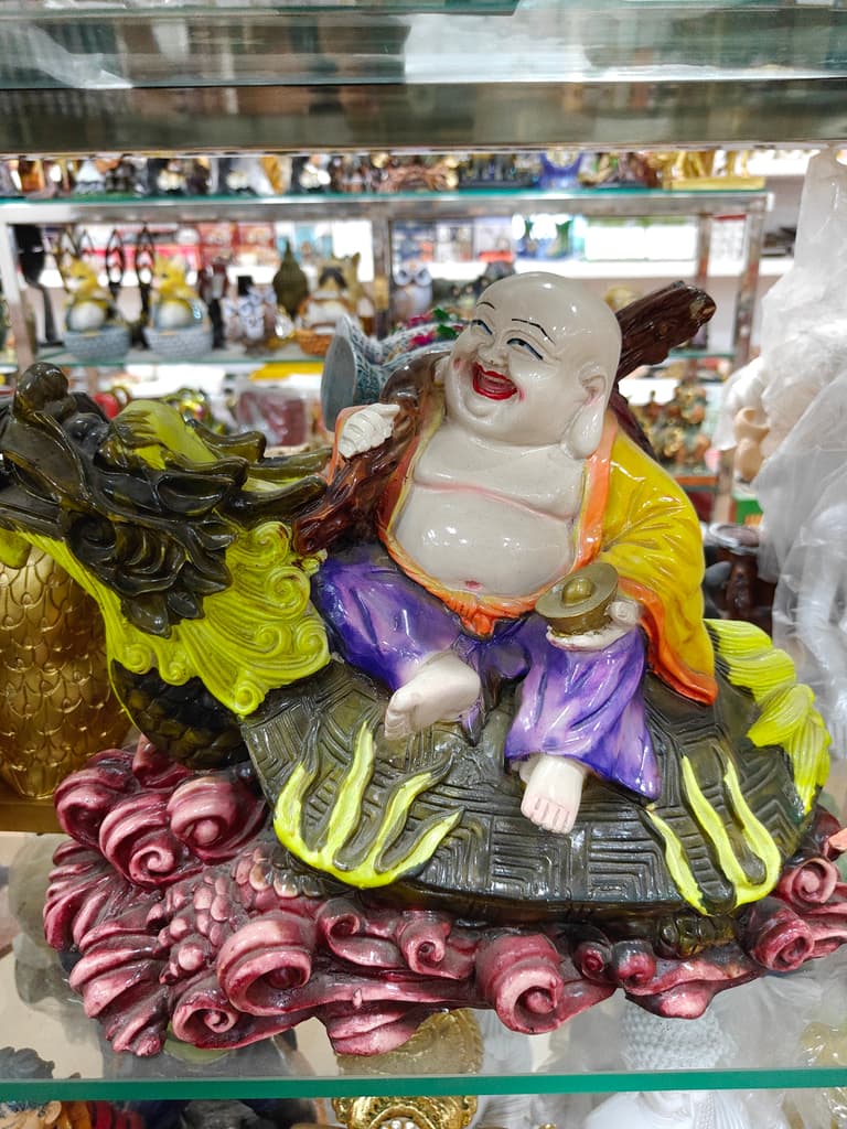 Buddha Statue | Ceramic | Gold | Purple