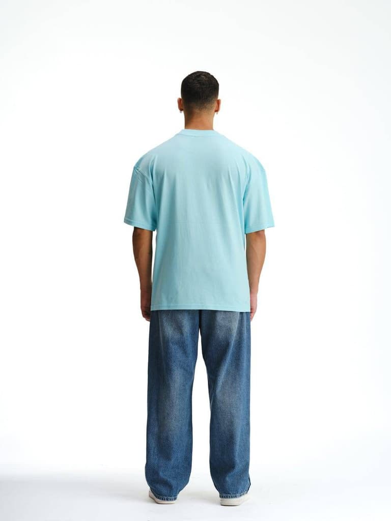 Solid Aqua Soft Jersey Oversized T-shirt — photo 7