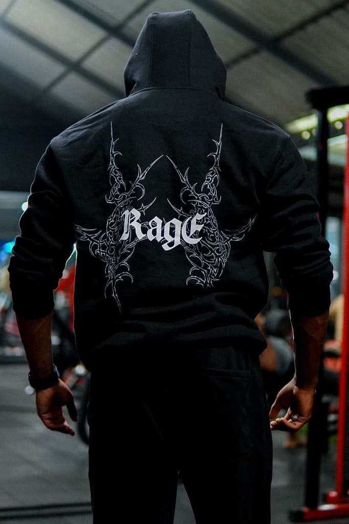 Rage Oversized Hoodie Black — S