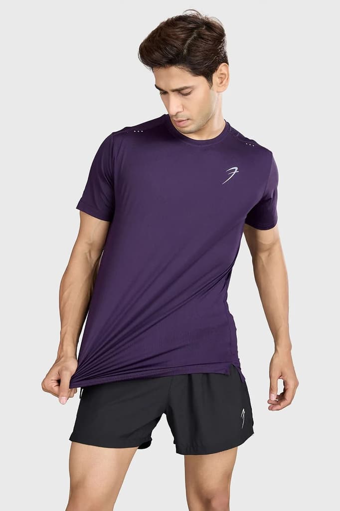 Laser Cut Running T-shirt Violet — S