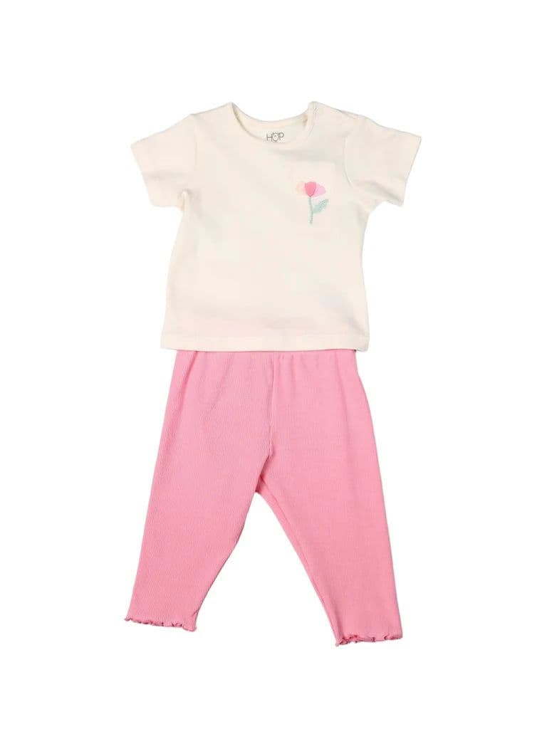HOP Baby Girls Multicolour Printed Cotton T-Shirt and Pants Set — photo 2
