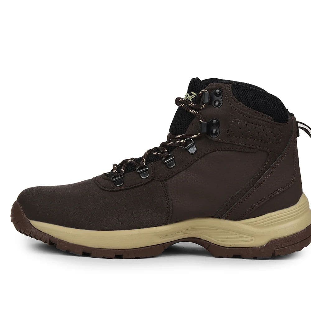 Leap7x Brown Sports Lace-Up High Ankle Trekking Shoes For Men PLATINUM-E By Liberty — photo 3