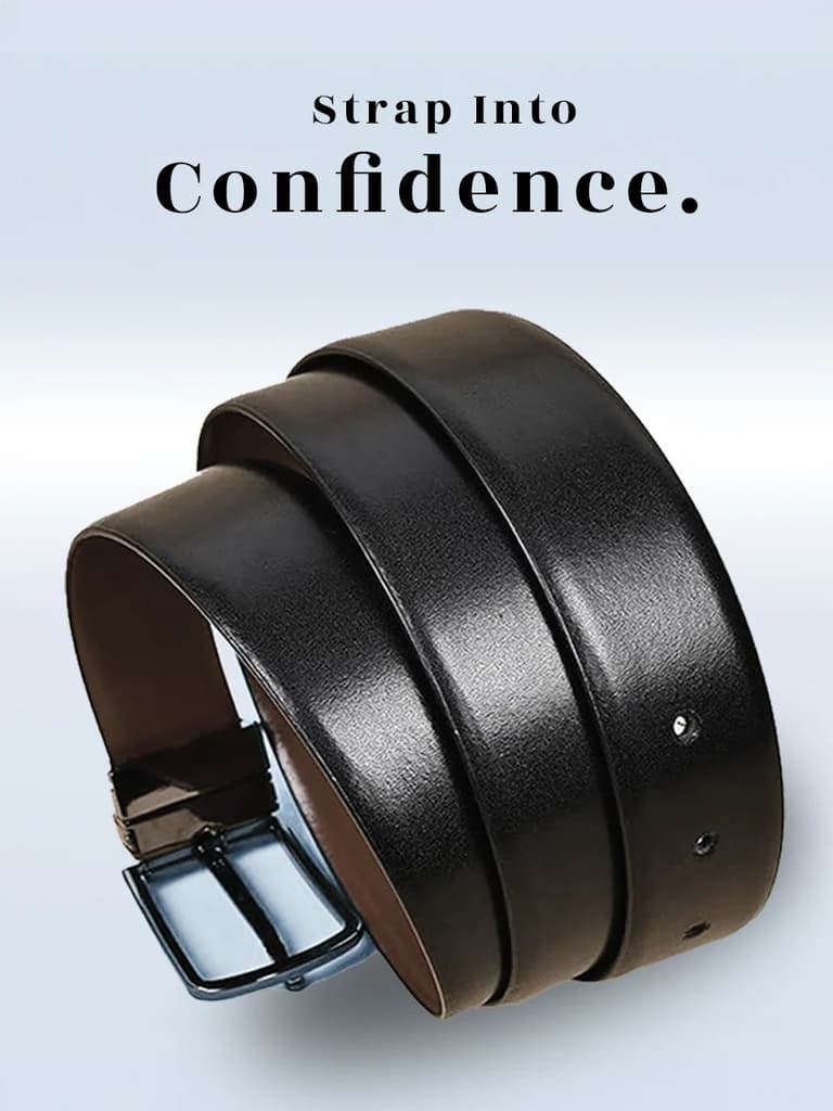 Men's DualTone Reversible genuine Leather Belt - Black & Brown