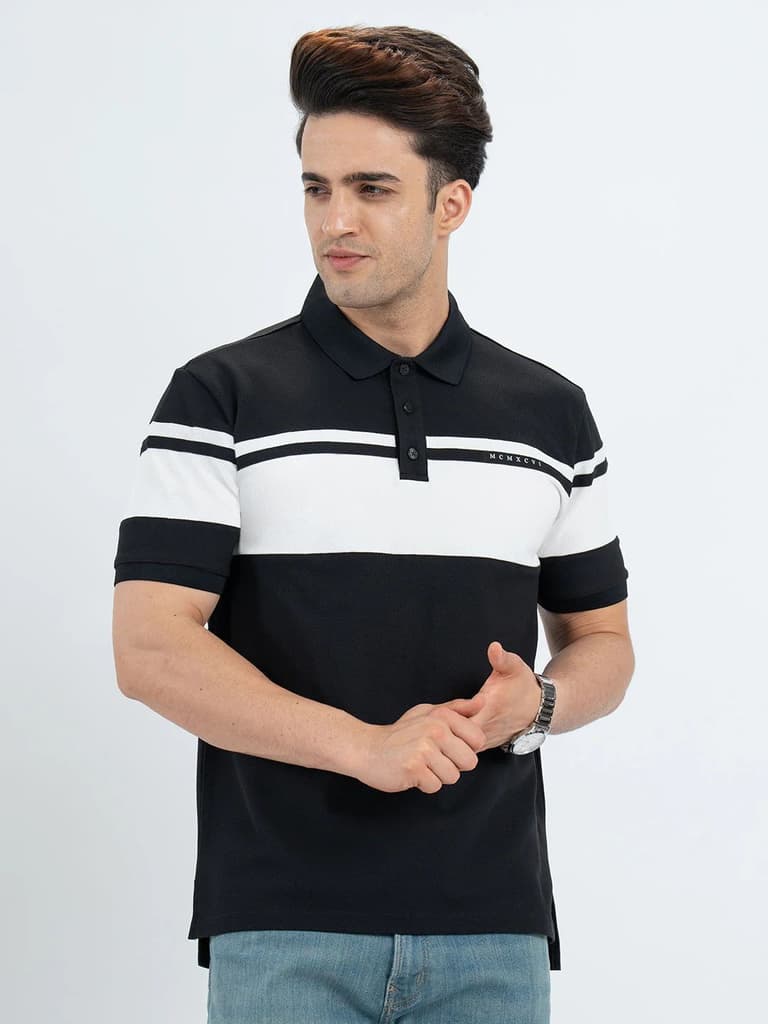 T Shirts for Men in Black | Polo Half Sleeve T Shirt — S / Black