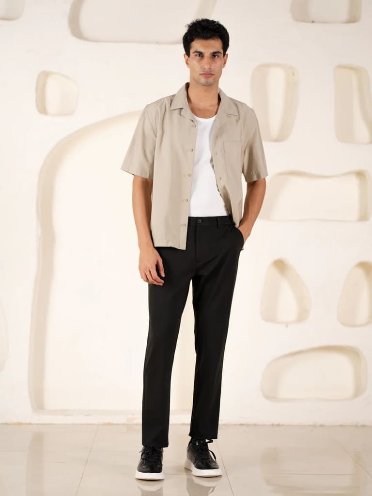 Malai Black Soft-touch Slim Fit Power Stretch Pants — photo 3