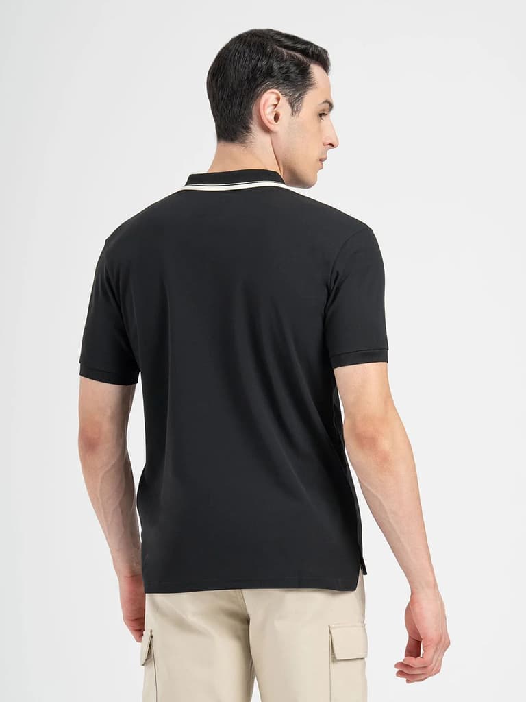 Menâ€™s Black Sports Polo T-Shirt — photo 3
