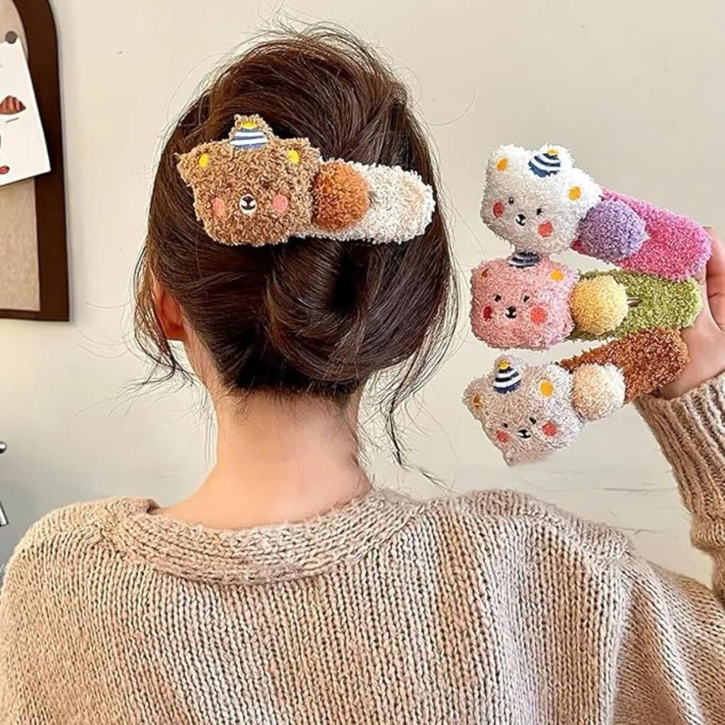 Cute Plush Cartoon Hair Clip For Girls — photo 2